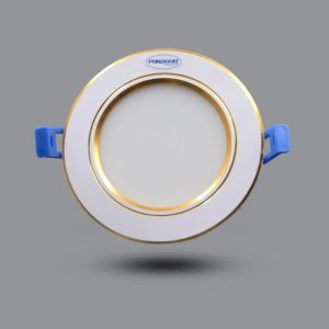 Đèn LED Downlight viền vàng 9W âm trần đổi 3 màu E110 90/9CCT
