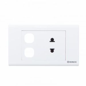 Ổ cắm đơn 2 chấu 16A với 2 lổ