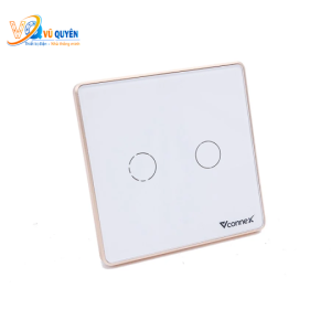 Công tắc thông minh 2 kênh vuông Viền nhôm - Trắng