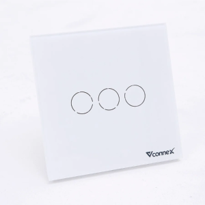 Công tắc thông minh 3 kênh vuông không viền - Trắng