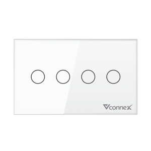 Công tắc thông minh 4 kênh chữ nhật không viền - Trắng