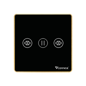 Công tắc rèm đơn vuông viền nhôm - Đen