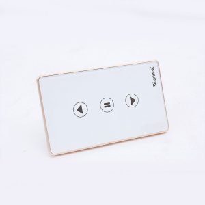 Công tắc rèm đơn chữ nhật viền nhôm - Trắng